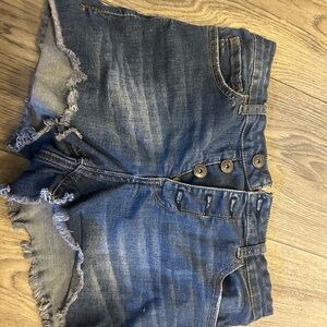 American Rag Blue Jean Shorts Frayed Hem Cut-Off Style